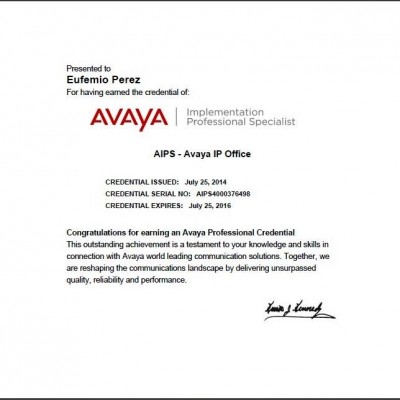 Avaya IP Office Implementation Professional Specialist
